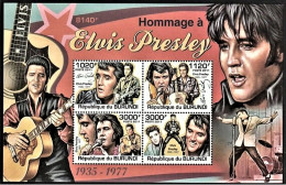 Hommage à Elvis Presley, 1935-1977 -|- Burundi, 2011 - MNH - Blokken & Velletjes