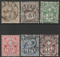 Switzerland 1906 Cross & Shield Set Of 6 Used Stamps - Ongebruikt