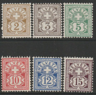 Switzerland 1906 Cross & Shield Set Of 6 Unmounted Mint Stamps - Ungebraucht