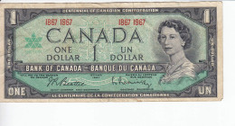 Monnaie (123257) Banque Du Canada 1954 Un Dollar Centenial Confederation Sans Série 1867 1967 Beattie/Raminsky - Canada