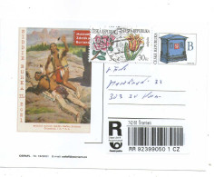 Czech Republic 2021 - Painting By Zdenek Burian,special Postal Stationery, Postage Used, With Caschet Od Muzeum - Indiens D'Amérique
