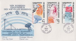 Enveloppe FDC  1er Jour   NOUVELLES  HEBRIDES   Graham  BELL   Centenaire   1ére  Liaison  Téléphonique  1976 - FDC