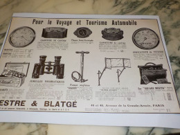 ANCIENNE PUBLICITE VOYAGE ET LE TOURISME AUTOMOBILE MESTRE ET BLATGE 1924 - Autres & Non Classés