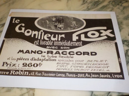 ANCIENNE PUBLICITE LE GONFLEUR FLOX 1924 - Autres & Non Classés