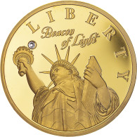 États-Unis, Médaille, Statue De La Liberté, Beacon Of Light, SPL, Copper Gilt - Autres & Non Classés