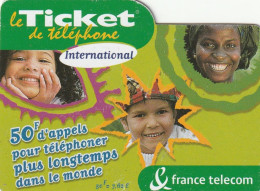 Carte Téléphone  ##  Ticket International  ##  ( FRANCE ) Gift Card, Carta Regalo, Cadeaukaart - Billetes FT