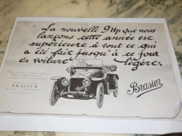 ANCIENNE PUBLICITE NOUVELLE 9 HP BRASIER  1914 - Voitures