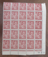 Type IRIS - 1,50 Fr - 4 Blocs De 25 + 20 + 30 + 25, Soit 100 Timbres FRANCE / 1944 / Y&T N° 652 - 1939-44 Iris