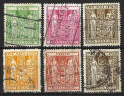 NEW ZEALAND.....MIXED REIGNS...ARMS.......6 X POSTAL FISCAL, TO SORT......USED.. - Gebraucht