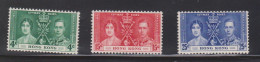 HONG KONG Scott # 151-3 MH - King George VI Coronation Set - Unused Stamps