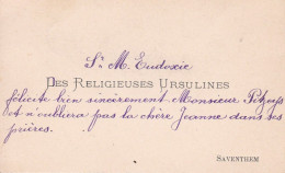 SAVENTHEM ZAVENTEM Les Religieuses Ursulines Soeur Eudoxie Carte De Visite Fin Du 19e Siècle - Cartes De Visite