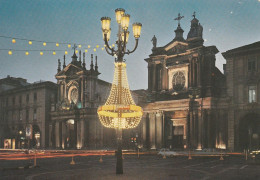 W6460 Torino - Piazza Chiese San Carlo Santa Cristina - Notturno Notte Nuit Night Nacht Noche / Non Viaggiata - Churches