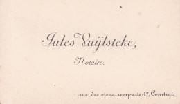 COURTRAI Jules VUYLSTEKE Notaris Notaire Carte De Visite Fin 19e Siècle - Cartes De Visite