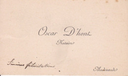 AUDENAERDE Notaris D'HONT Oscar Carte De Visite Fin 19e Siècle - Cartes De Visite