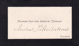 NAZARETH Mme VAN DEN ABEELE-DAMMAN Carte De Visite Fin 19e Siècle - Cartes De Visite