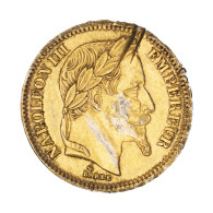 Fausse 20 Francs En Platine Doré Napoléon III 1868 Paris - Varietà E Curiosità