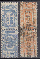 ITALIA - 1927/1939 - Lotto Di 2 Francobolli Completi Per Pacchi, Usati: Unificato 27 E 32. - Postal Parcels