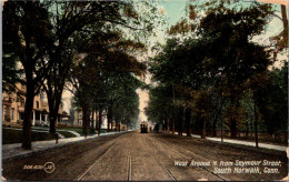 Connecticut South Norwalk West Avenue North From Seymour Street 1913 - Norwalk