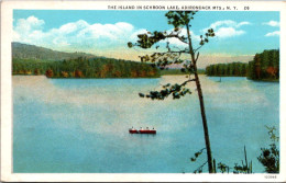 New York Adirondacks The Island In Schroon Lake 1932 Curteich - Adirondack