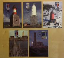 Finland 2003 Lighthouses Set Of 5 Maxicards - Maximum Cards & Covers