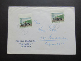 Berlin 1971 Block 3 / 2x Blockeinzelmarke Nr.398 MeF Fernbrief Hamburg - Wermelskirchen - Covers & Documents