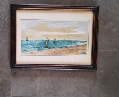 Aquarel Zeilschepen Op Zee 1992 - Watercolours