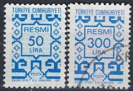 Türkei Turkey Turquie - Dienst/Service Ornament (MiNr: 184/5) 1987 - Gest Used Obl - Sellos De Servicio