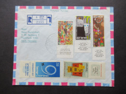 Israel Marken Mit Rand / Tab Printed Matter Einschreiben Eiat - Bamberg Umschlag Eilat Stamp Club Israel - Cartas & Documentos