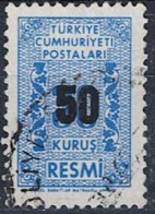 Türkei Turkey Turquie - Dienst/Service Wertziffer Zwischen Ranken (MiNr: 84) 1963 - Gest Used Obl - Sellos De Servicio