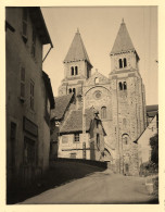 Conques * 1938 * Rue Du Village Et La Cathédrale * Photo Ancienne 11x9cm - Autres & Non Classés