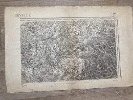 Carte état Major LUNEVILLE 70 1895 35x50cm FOULCREY GOGNEY IGNEY IBIGNY RECHICOURT-LE-CHATEAU REPAIX AVRICOURT RICHEVAL  - Cartes Géographiques