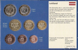 Lettland 2014 Stgl./unzirkuliert Kursmünzensatz Stgl./unzirkuliert 2014 EURO-Erstausgabe - Letland