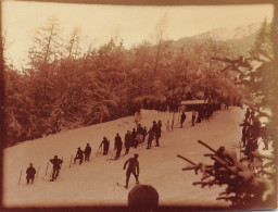 Les Praz , Chamonix Mont Blanc * 1914 * Concours De Saut à Ski , Sports D'hiver * Photo Ancienne 9.2x7.2cm - Chamonix-Mont-Blanc