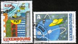 LUXEMBOURG, LUXEMBURG 2002, SATZ MI 1590 - 1591 KINDER UND JUGEND-MALWETTBEWERB, ESST GESTEMPELT, OBLITÉRÉ - Used Stamps