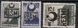 Türkei Turkey Turquie - Dienst/Service Aufdruck RESMI (MiNr: 41/3) 1957 - Gest Used Obl - Francobolli Di Servizio