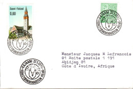 FINLANDE AFFRANCHISSEMENT COMPOSE SUR LETTRE POUR LA COTE D'IVOIRE 1980 - Covers & Documents