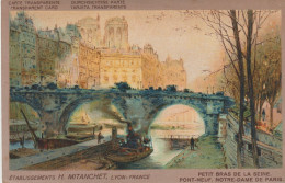 CARTE TRANSPARENTE. PARIS. Petit Bras De La Seine, Pont-Neuf, Notre-Dame De Paris - Autres & Non Classés