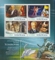 Togo 6809-6812 Kleinbogen (kompl. Ausgabe) Postfrisch 2015 Iljitsch Tschaikowsky - Togo (1960-...)