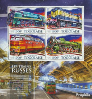 Togo 6789-6792 Kleinbogen (kompl. Ausgabe) Postfrisch 2015 Russische Züge - Togo (1960-...)