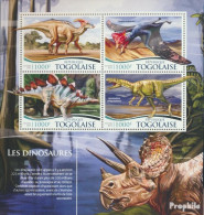 Togo 6759-6762 Kleinbogen (kompl. Ausgabe) Postfrisch 2015 Dinosaurier - Togo (1960-...)