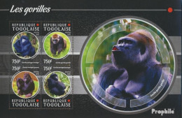 Togo 6739-6742 Kleinbogen (kompl. Ausgabe) Postfrisch 2015 Gorillas - Togo (1960-...)