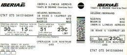 Carte D'embarquement Iberia 15 Avril 2007 - Boarding Passes