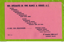 BUVARD : Specialités De Vins Blancs &Rouges Andre Viel LANNOY - Licores & Cervezas