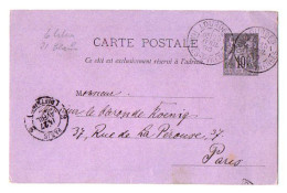 TB 4339 - 1890 - Entier Postal - M. Le Comte D' ERBACH à LUZ SAINT SAUVEUR / MP LOURDES Pour M. Le Baron KOENIG à PARIS - Standard Postcards & Stamped On Demand (before 1995)