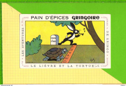 BUVARD & Blotting Paper : Pain D'Epices GRINGOIRE  .Fables De La Fontaine : Le Lievre Et La Tortue - Pain D'épices