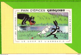 BUVARD & Blotting Paper : Pain D'Epices GRINGOIRE  .Fables De La Fontaine : Le Loup Et L' Agneau - Pain D'épices