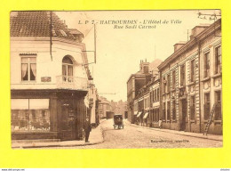 CPA :HAUBOURDIN L'Hotel De Ville  Rue Sadi Carnot Cabriolet Avec Cheval - Haubourdin