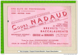 BUVARD    :Cours NADAUD   Chateau Des Bergeries - Papierwaren