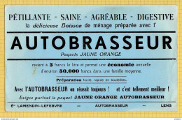 BUVARD  :AUTOBRASSEUR Paquet Jaune Orange LENS - Limonades