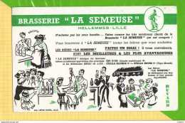 BUVARD & Blotting Paper : Brasserie LA SEMEUSE  Hellesmes LILLE - Liqueur & Bière